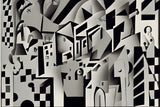 AI art Juan Gris inspired city