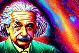 AI art albert einstein thinks time and space