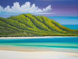 AI art colorful painting of Whitehaven Beach Whitsunday Island Australia 2