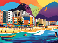 AI art colorful painting of copacabana beach Rio de Janeiro Brazil 3