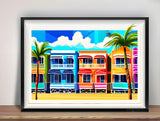AI art colorful painting of south beach  Miami Florida USA 2
