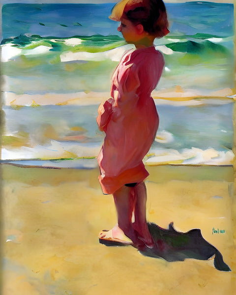 AI art sorolla inspired children at the beach 2