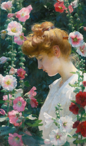 Charles Courtney Curran Hollyhocks and Sunlight 1902