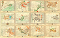 Decorative medieval star chart  astrology 2