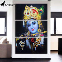 3 Panel Canvas Art radha krishna Painting Poster HD Printed Wall Art WITH FRAME HQ Canvas Print