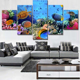 5 Piece FRAME AVAILABLE Coral Reef HQ Canvas Print Painting WITH FRAME