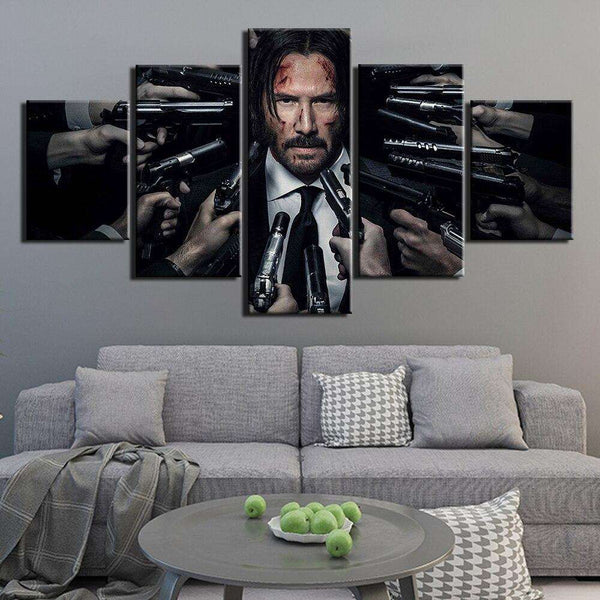 5 Pieces John Wick Poster Painting WITH FRAME HQ Canvas Print