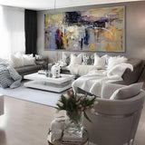 Handmade Contemporary Large Abstract Canvas Panoramic (hand painted)