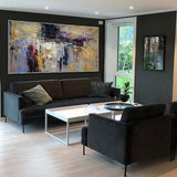 Handmade Contemporary Large Abstract Canvas Panoramic (hand painted)