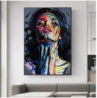 Hq Canvas Print Wall Art Abstract Woman With Frame 50X70Cm Only Canvas / 040-01