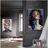 Hq Canvas Print Wall Art Abstract Woman With Frame