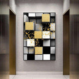 Abstract Art Hand Painted Gold Abstract Oil Painting Handmade Geometric Wall Art Paintings Decoration For Living Room Home Decor