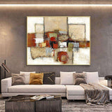 Abstract Geometric Painting Hand Painted Oil Painting On Canvas Handmade Wall Art Pictures For Living Room Home Decoration