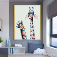 Abstract Giraffe Handmade Oil Painting On Canvas Hand Painted Animals Painting Wall Art Abstract Modern Home Decoration