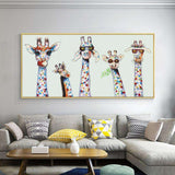 Abstract Giraffe Handmade Oil Painting On Canvas Hand Painted Animals Painting Wall Art Abstract Modern Home Decoration