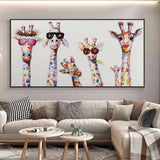 Abstract Giraffe Oil Painting On Canvas Hand Painted Animals Painting Abstract Handmade Modern Wall Art For Home Decoration