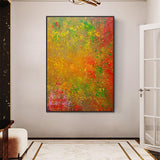 Abstract Thick Texture Oil Painting On Canvas Hand Painted Red Wall Art