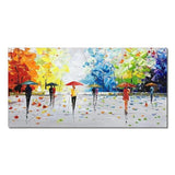 Abstract Thick Textured Trees Oil Pianting On Canvas Hand Painted Modern Wall Art