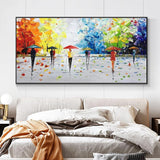 Abstract Thick Textured Trees Oil Pianting On Canvas Hand Painted Modern Wall Art