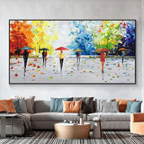 Abstract Thick Textured Trees Oil Pianting On Canvas Hand Painted Modern Wall Art
