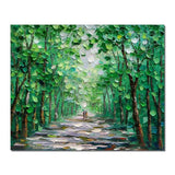 Abstract Trees With Green Leaves Hand Painted Oil Painting On Canvas Modern Landscape Wall Art