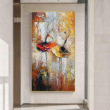 Abstract Two Dancing Girls Painting Hand Painted Oil Painting On Canvas Modern Wall Art For Wedding Decoration