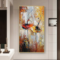 Abstract Two Dancing Girls Painting Hand Painted Oil Painting On Canvas Modern Wall Art For Wedding Decoration