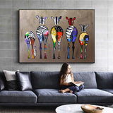 Abstract Zebra HQ Canvas Print African Animals