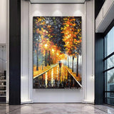 Abstract oil painting on canvas Hand Painted Modern abstract painting Knife Street landscape Home Wall el decor (hand painted)