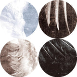 Kids Room Angel Wings Vintage Black And White Wall Art HQ Canvas Print