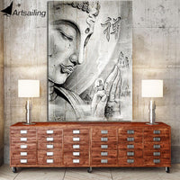 Buddha Painting Zen Wall Pictures Living Room WITH FRAME HQ Canvas Print