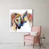 colorful horse painting Poster Wall Art Painting WITH FRAME HQ Canvas Print