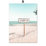Blue Beach Surfing Van Tropical Nordic Wall Art HQ Leinwanddruck