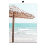 Blue Beach Surfing Van Tropical Nordic Wall Art HQ Leinwanddruck