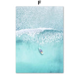 Blue Beach Surfing Van Tropical Nordic Wall Art HQ Leinwanddruck