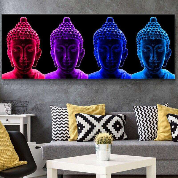 Abstract Buddhism Painting Wall Art Colorful Buddha Modular Picture HQ Canvas Print