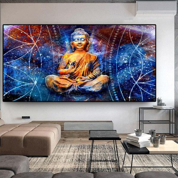Zen Lord Buddha HQ Canvas Print Home Decor For Living Room