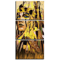 3 Panel Picture Indian Colorful Feather Art Print Poster Wall Decoration WITH FRAME HQ Canvas Print