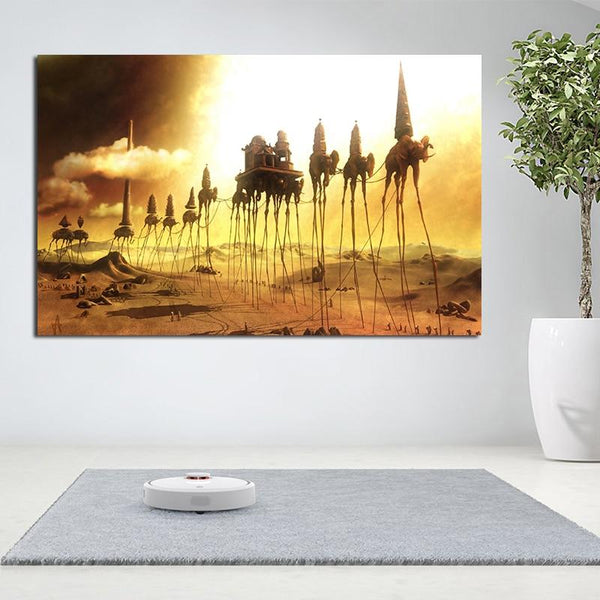 Salvador Dali The caravan HQ Canvas Print Art Poster And Prints Surreal Abstract Canvas Paintings On The Wall Pictures for Living Room Wall Decor