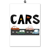 Kids Room Cartoon Kids City Car Driver Club Nursery Wall Art Baby Room Decor HQ Canvas Print