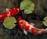 Chinese Koi Fish Lotus beautiful Feng Shui Animal HQ Canvas Print