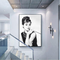 Klassisches Audrey Hepburn Potrait Make Up, modernes Poster, HQ-Leinwanddruck, Wandkunst