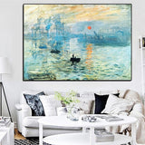 Hq Canvas Print Claude Monet Impression Sunrise Famous Landscape