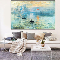 Hq Canvas Print Claude Monet Impression Sunrise Famous Landscape