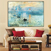 Hq Canvas Print Claude Monet Impression Sunrise Famous Landscape