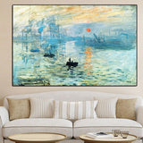 Hq Canvas Print Claude Monet Impression Sunrise Famous Landscape