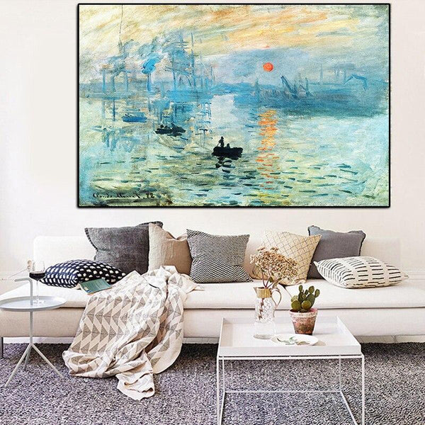 Hq Canvas Print Claude Monet Impression Sunrise Famous Landscape