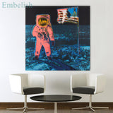 Space Planet Astronaut By Andy Warhol Modern Home Decor FRAME AVAILABLE HQ Canvas Print