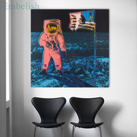 Space Planet Astronaut By Andy Warhol Modern Home Decor FRAME AVAILABLE HQ Canvas Print