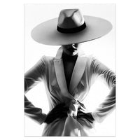 Fashion Wall Art Black White Woman Print Sexy Female HQ Canvas Print